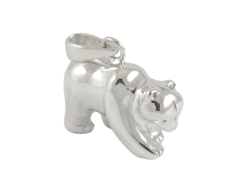 Sterling silver sculpted baby bear pendant.