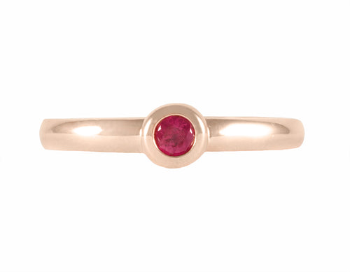 Ruby in 18k rose gold skinny ring