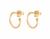 Three-quarter hoops, solid 18k gold