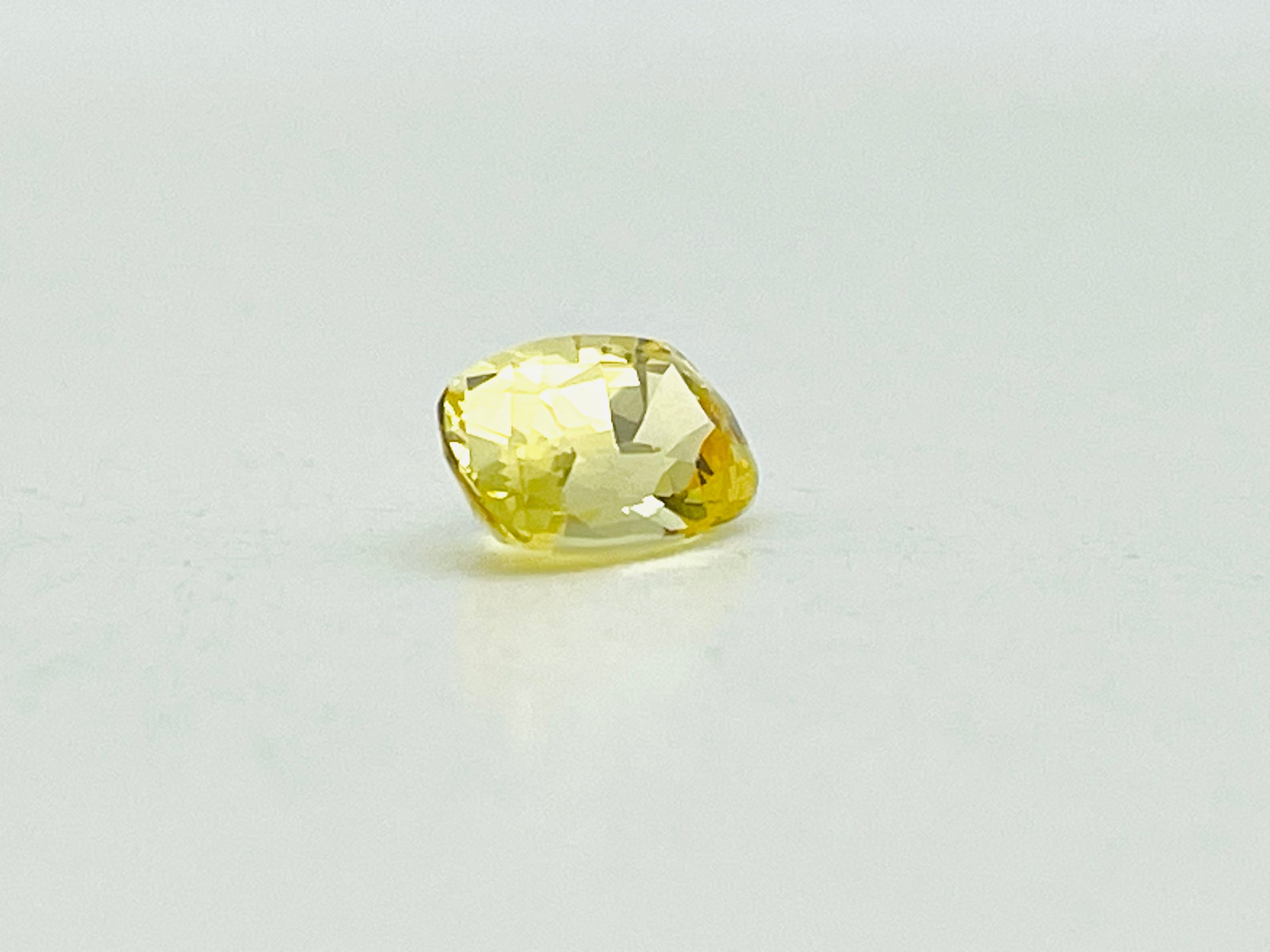 Yellow sapphire long cushion cut