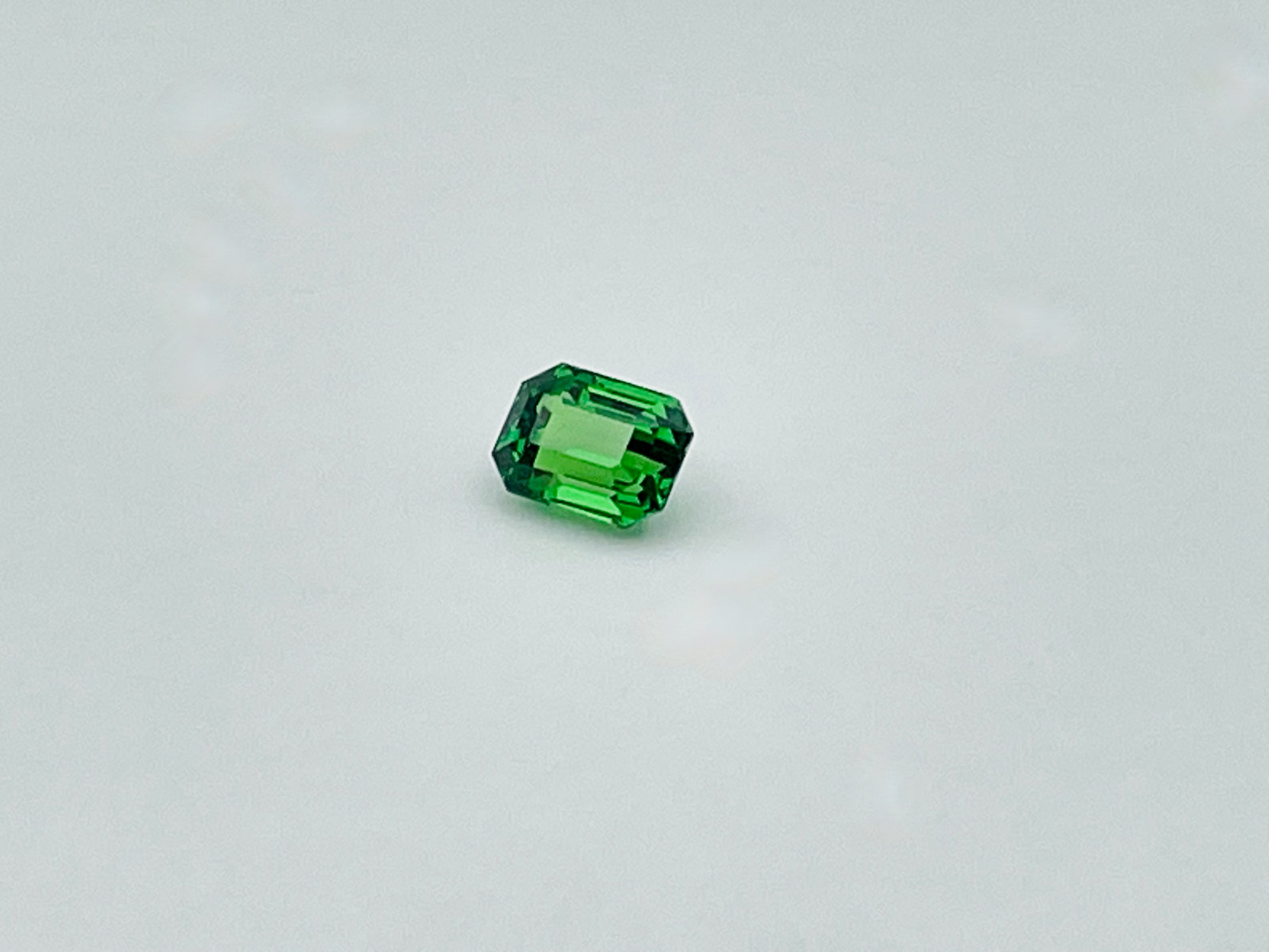 Green tsavorite garnet octagonal
