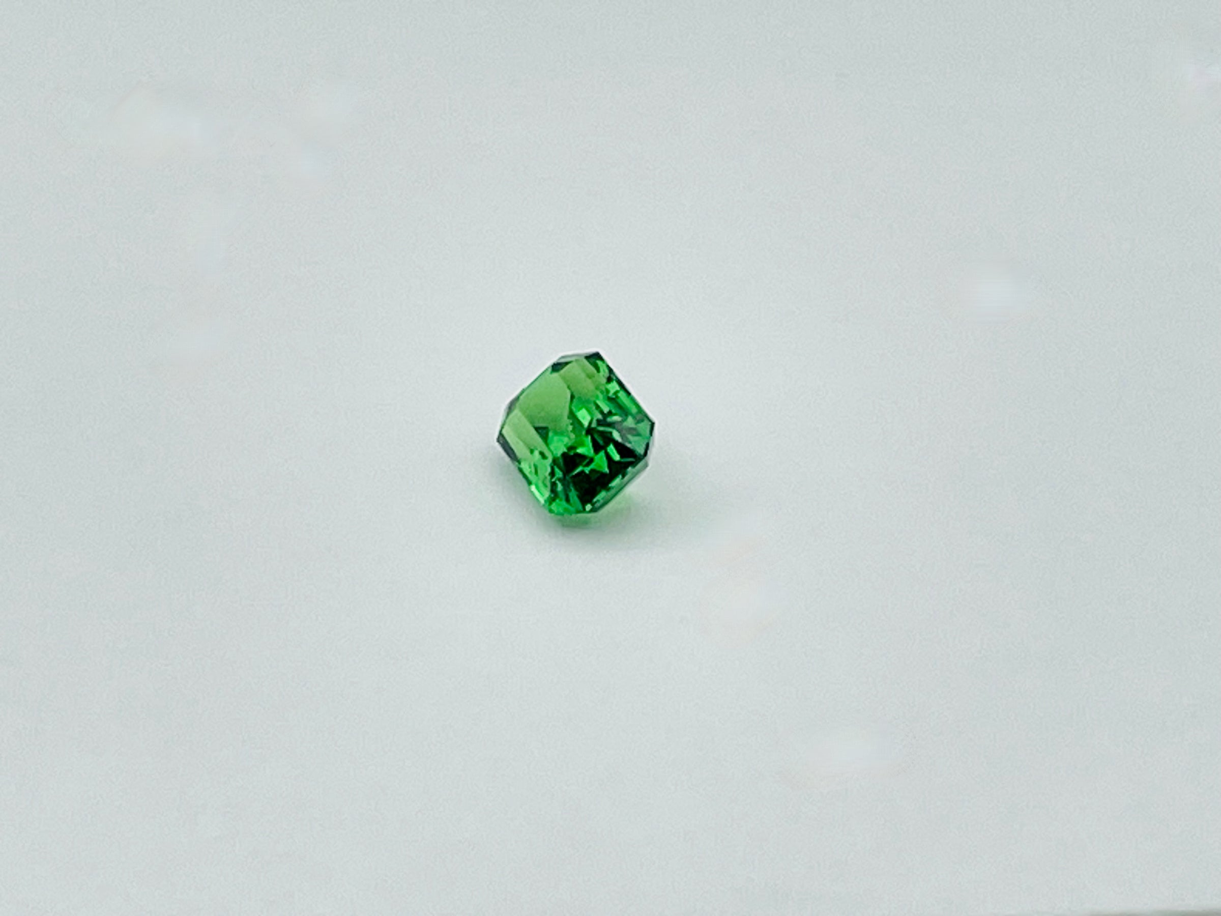 Green tsavorite garnet octagonal
