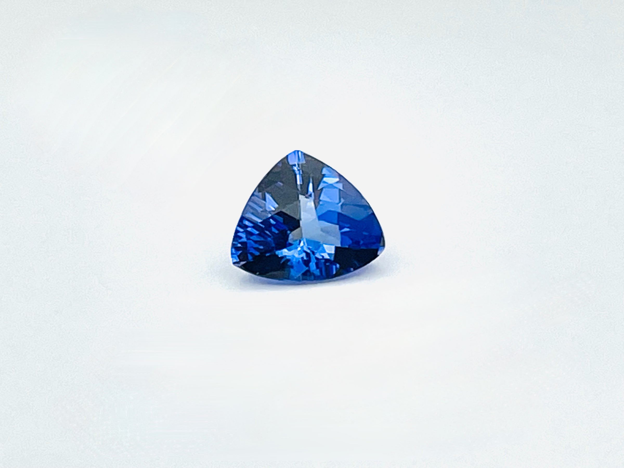 Triangular blue Tanzanite gem