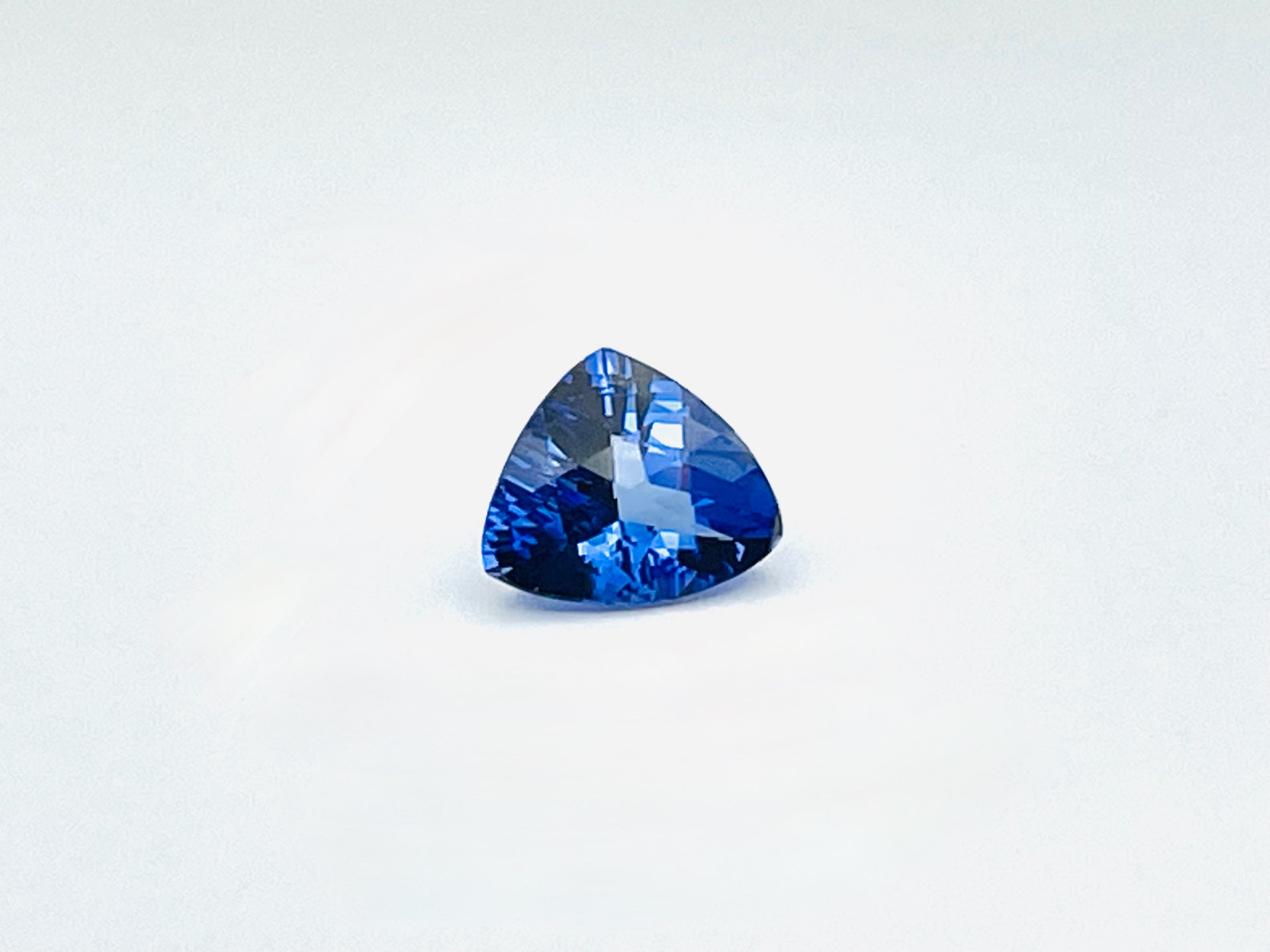Triangular blue Tanzanite gem
