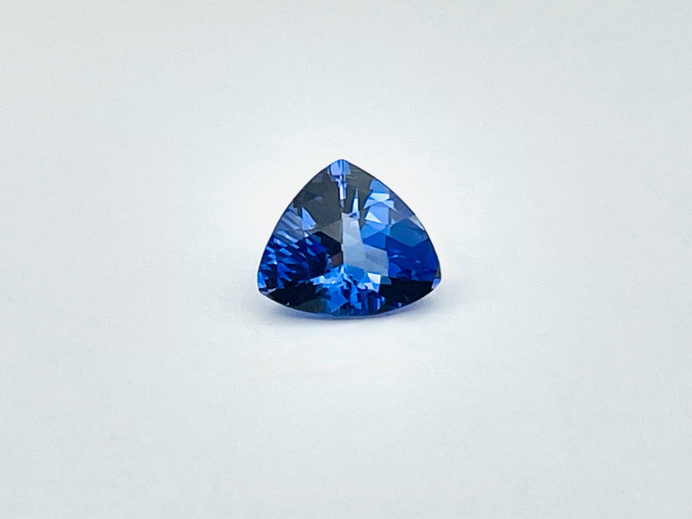 Triangular blue Tanzanite gem
