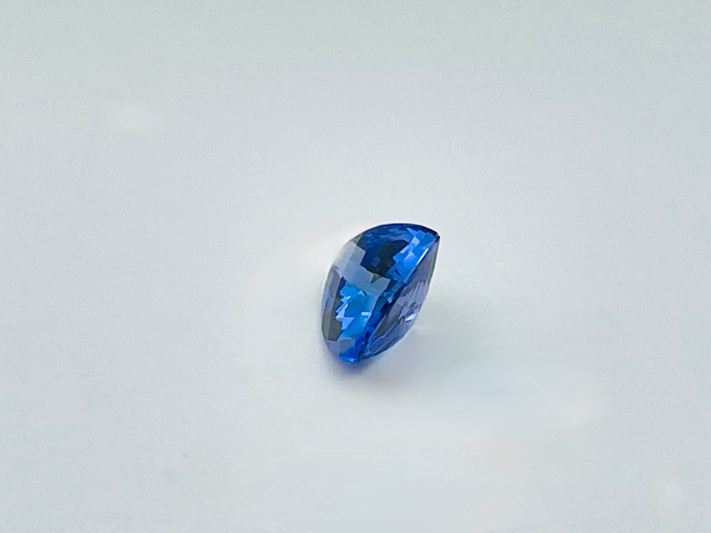 Triangular blue Tanzanite gem