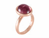 18 karat rose gold ring with a cabochon of pink tourmaline