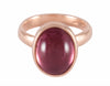 18 karat rose gold ring with a cabochon of pink tourmaline