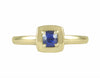 18k green gold ring with blue sapphire