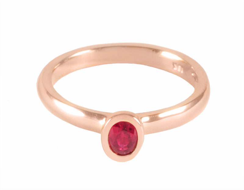 18k rose gold ring with ruby