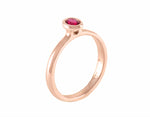 18k rose gold ring with ruby