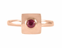 18k rose gold ring with small ruby