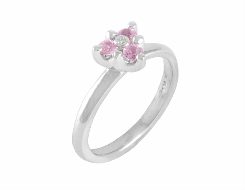 Platinum ring with sapphires and diamond