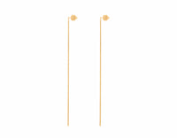 18k yellow gold snake chain stud earrings.