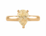 18k yellow gold ring with pear-shaped yellow sapphire