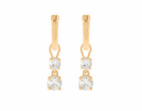 18k yellow gold drops with diamonds on hoops