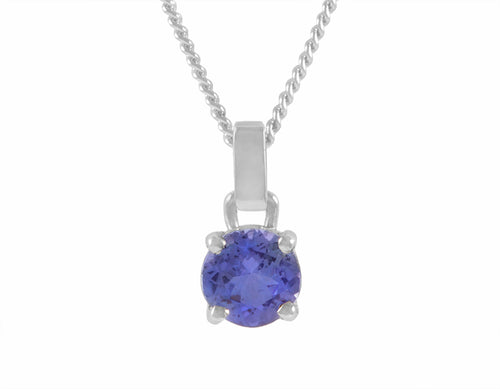 Tanzanite in platinum pendant.