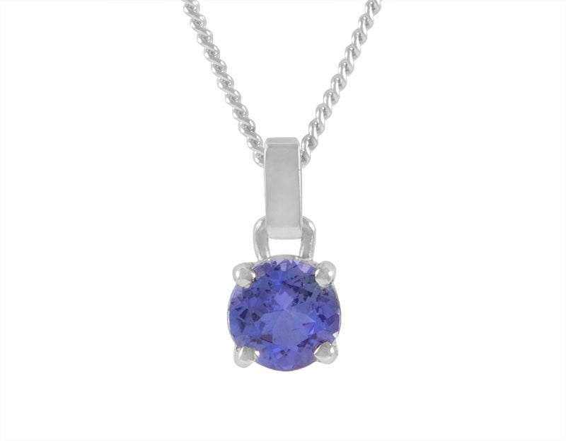 Tanzanite in platinum pendant.