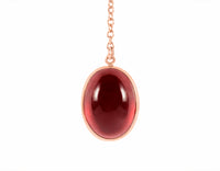 Hessonite garnet pendant 18k rose gold, engraved McIntosh rose