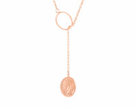 Hessonite garnet pendant 18k rose gold, engraved McIntosh rose