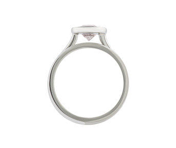 Platinum ring with pastel pink sapphire.