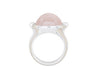 Large silver ring, oval face set with rose quartz.