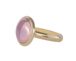 Medium oval signet ring in yellow and rose 18k gold.