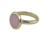 Small oval signet ring in green and rose 18k gold.