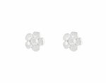 White gold studs in cinquefeuille flower shape