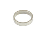Flat narrow band in white gold.
