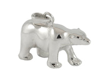 Sterling silver sculpted polar bear pendant.