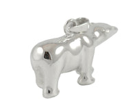 Sterling silver sculpted polar bear pendant.