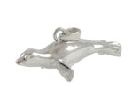 Sterling silver sculpted harp seal pendant.
