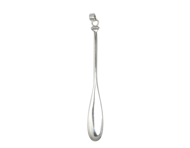 Sterling silver sculpted canoe paddle pendant.