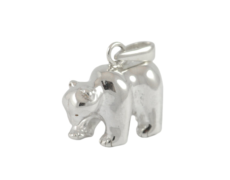 Sterling silver sculpted baby bear pendant.