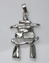 Sterling silver sculpted inukshuk pendant.