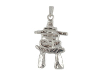 Sterling silver sculpted inukshuk pendant.