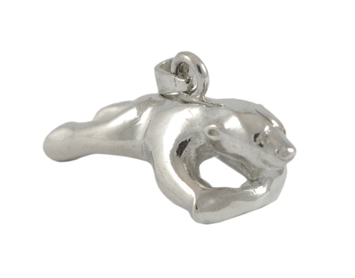 Sterling silver sculpted Dorset bear pendant.