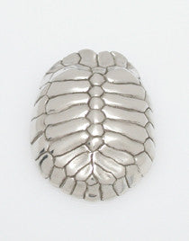Sterling silver sculpted tortoise shell pendant.