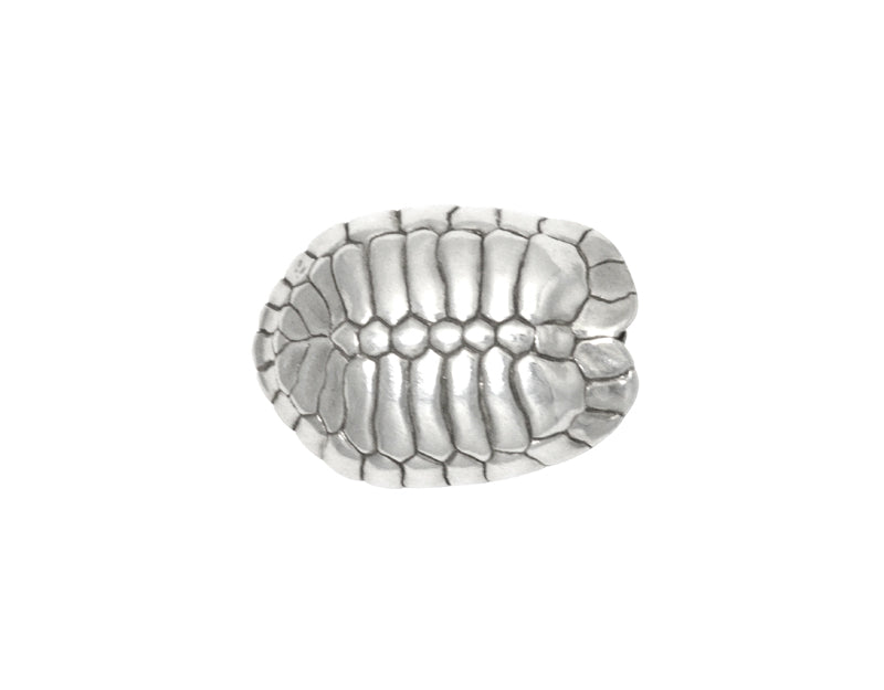 Sterling silver sculpted tortoise shell pendant.