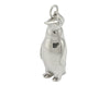 Sterling silver sculpted emperor penguin pendant.