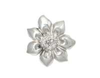 Sterling silver sculpted sunflower pendant.