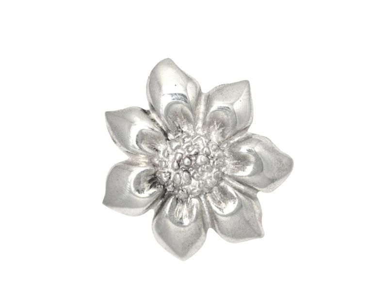 Sterling silver sculpted sunflower pendant.