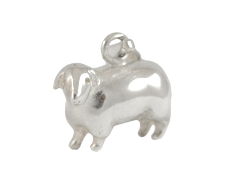 Sterling silver sculpted sheep pendant.
