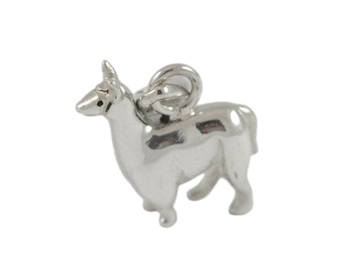 Sterling silver sculpted alpaca pendant.