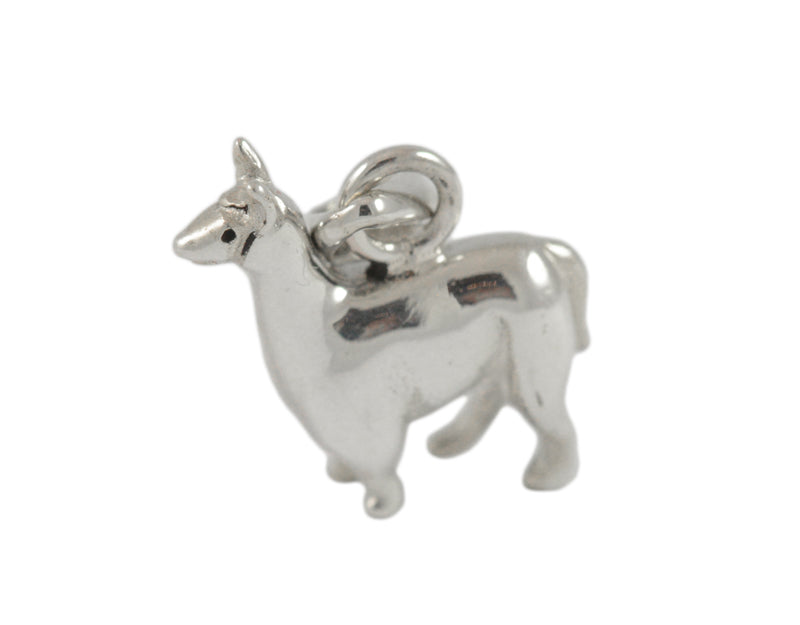 Sterling silver sculpted alpaca pendant.