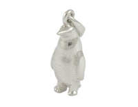 Sterling silver sculpted emperor penguin pendant.