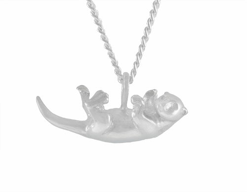 sterling silver sea otter pendant