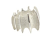 Very large silver ring in shape of vertebrae.