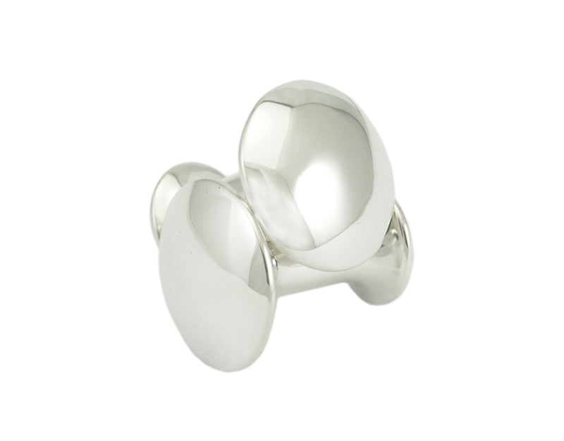 Barbell shaped cufflinks, silver. 